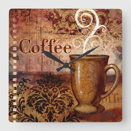 Koffie Vierkante Klok (Voorkant)