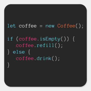 Koffie Vierkante Sticker
