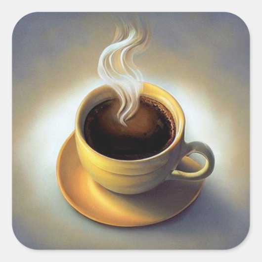 Koffie Vierkante Sticker (Voorkant)