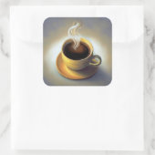 Koffie Vierkante Sticker (Tas)