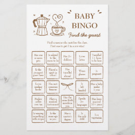 Koffie Vind de gast Baby Bingo spel