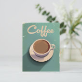 Koffie vintage reclame briefkaart (Staand voorkant)