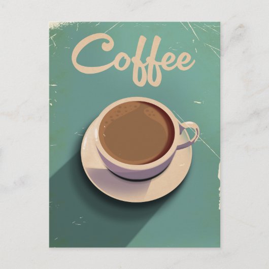 Koffie vintage reclame briefkaart (Voorkant)