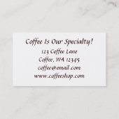 Koffie Visitekaartje (Achterkant)
