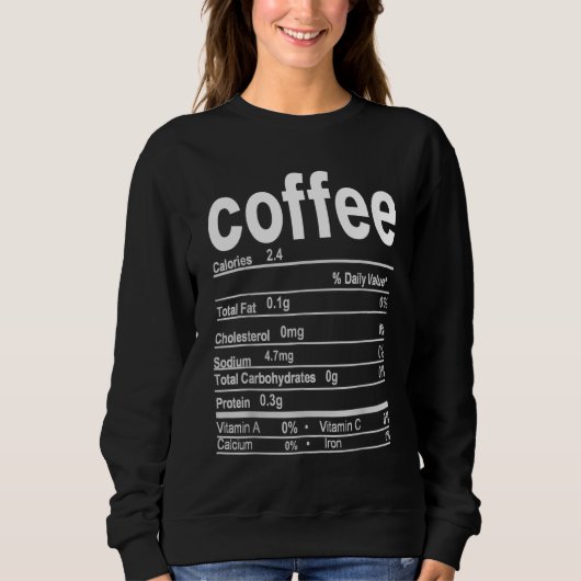 Koffie Voeding Feiten Grappige Thanksgiving Kerstm Trui (Voorkant)