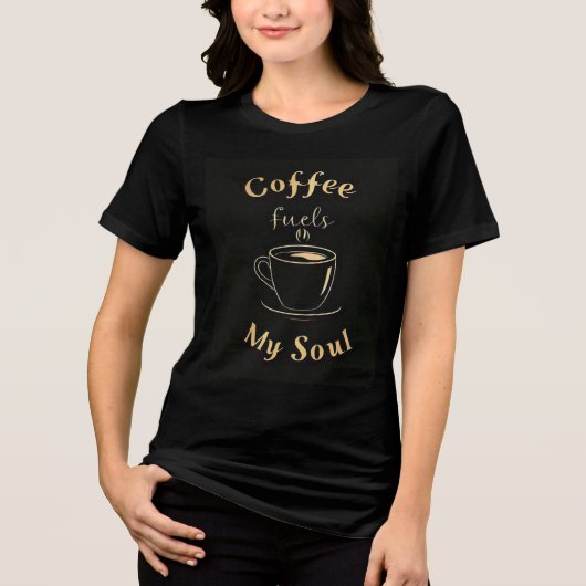 Koffie voedt mijn ziel en positiviteit stroomt Tri-Blend shirt (Voorkant)