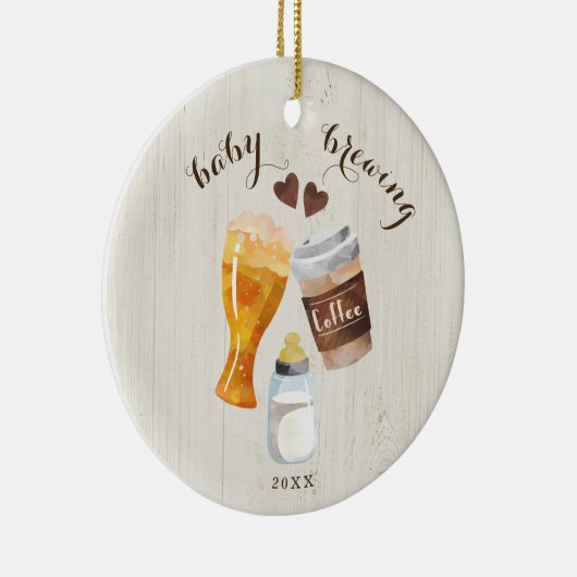 Koffie voor baby, bier- en Baby-flessentest Keramisch Ornament (Rechts)
