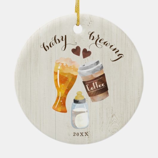 Koffie voor baby, bier- en Baby-flessentest Keramisch Ornament (Achterkant)