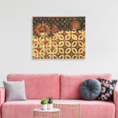 Koffie voor batik-kunstpatroonontwerp canvas afdruk (Insitu (Woonkamer))