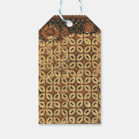 Koffie voor batik-patroonontwerp cadeaulabel (Voorkant)