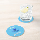 Koffie voor bescherming tegen boze ogen ronde kartonnen onderzetter (Insitu)