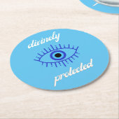 Koffie voor bescherming tegen boze ogen ronde kartonnen onderzetter (Gebogen)