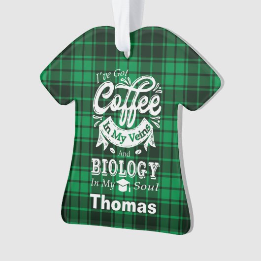 Koffie voor biologie-studenten in mijn veteranen ornament (voorkant)