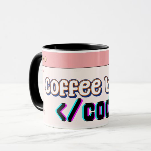 Koffie voor Code Mok - Grappige Programmeur Cup (Voorkant links)