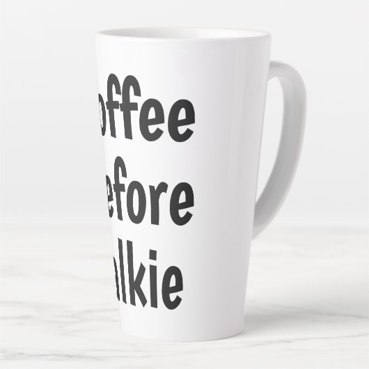 koffie voor de babbel latte mok (Rechterhoek)