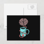Koffie voor de hersenen. Funny koffieillustratie Briefkaart (Voorkant / Achterkant)