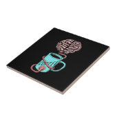 Koffie voor de hersenen. Funny koffieillustratie Tegeltje (Zijkant)