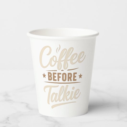 👉 Koffie voor de praat – Grappige koffieliefhebbe Papieren Bekers (Voorkant)