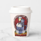 Koffie voor Drink en scary Paper Cups Papieren Bekers (Achterkant)