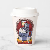 Koffie voor Drink en scary Paper Cups Papieren Bekers (Voorkant)