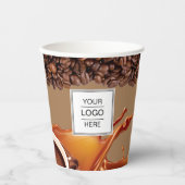 Koffie voor eigen Logo merk Koffie Winkelpapier Papieren Bekers (Voorkant)