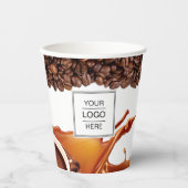Koffie voor eigen Logo merk Koffie Winkelpapier Papieren Bekers (Voorkant)