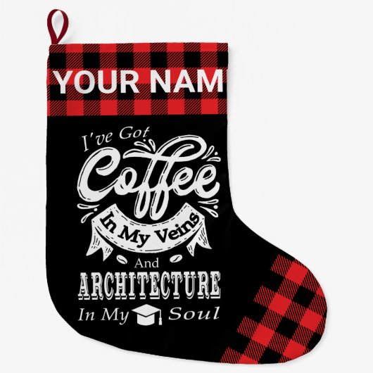 Koffie voor gepersonaliseerde architectuur in mijn grote kerstsok (Voorkant)