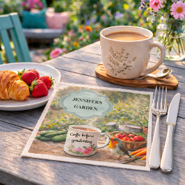 Koffie voor het tuinieren robin tuin persoonlijk  servet