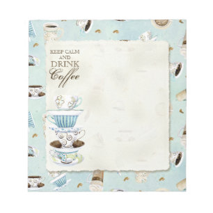 Koffie voor kalk en Drink behouden - Gestapelde ko Notitieblok