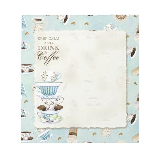 Koffie voor kalk en Drink behouden - Gestapelde ko Notitieblok (Voorkant)