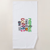 Koffie voor kunstmermaïden heeft ook koffie nodig strandlaken (Voorkant)