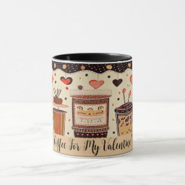 Koffie voor mijn Valentijn Schattigee tekening NO2 Mok