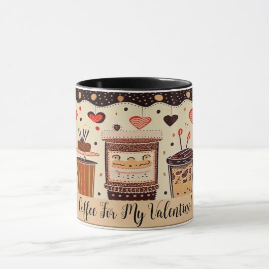 Koffie voor mijn Valentijn Schattigee tekening NO2 Mok (Midden)