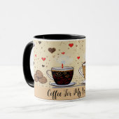 Koffie voor mijn Valentijn Schattigee tekening No5 Mok (Voorkant links)