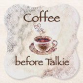 Koffie voor Onderzetters op kurkbord (Voorkant)