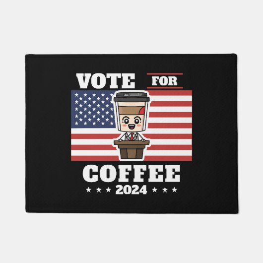 Koffie voor president, stem op koffie deurmat (Voorkant)
