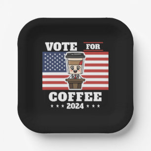 Koffie voor president, stem op koffie papieren bordje