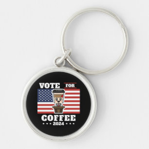 Koffie voor president, stem op koffie sleutelhanger