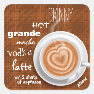 Koffie voor Stressed, Overwerkte Mensen (stickers) Vierkante Sticker