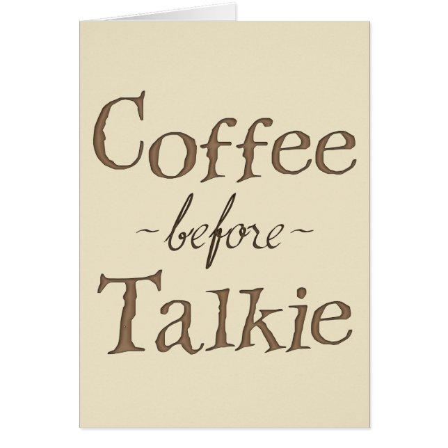 Koffie voor Talkie (Voorkant)