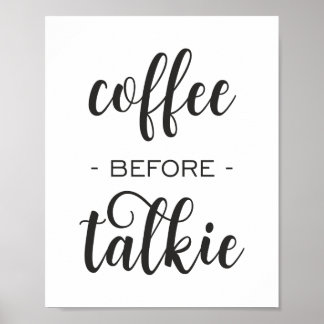 Koffie voor Talkie Funny Kitchen Wall Art Poster