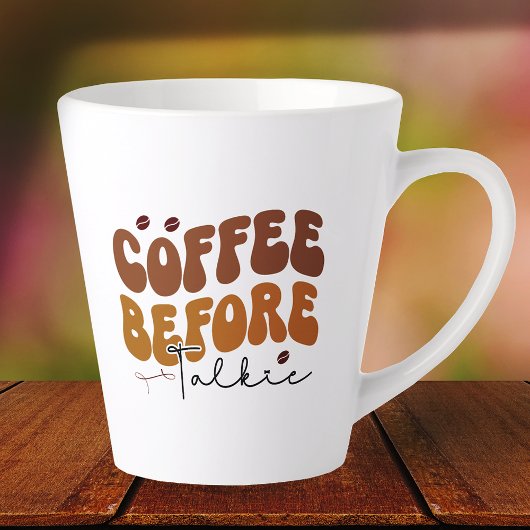 Koffie voor Talkie Funny Retro-tekststijl Latte Mok