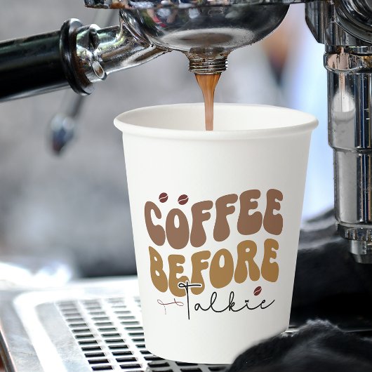 Koffie voor Talkie Funny Retro-tekststijl Papieren Bekers