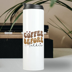 Koffie voor Talkie Funny Retro-tekststijl Thermosbeker