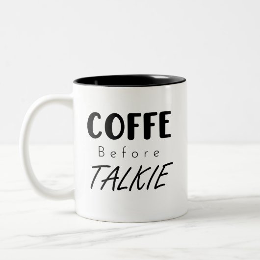 Koffie voor Talkie Mok - Funny Coffee Lovers Cup (Links)
