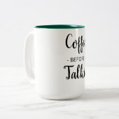 Koffie voor Talkie Tweekleurige Koffiemok (Voorkant links)