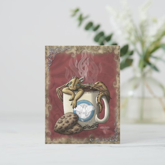 Koffie voor theebeker briefkaart (Staand voorkant)