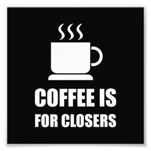 Koffie voor verkoop door verkoper foto afdruk