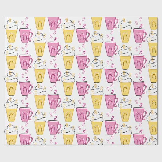 Koffie voor warm of koud gebruik voor Valentijns Cadeaupapier (Vlak)