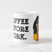 "Koffie voor werk" Grote Koffiekop (Voorkant)
